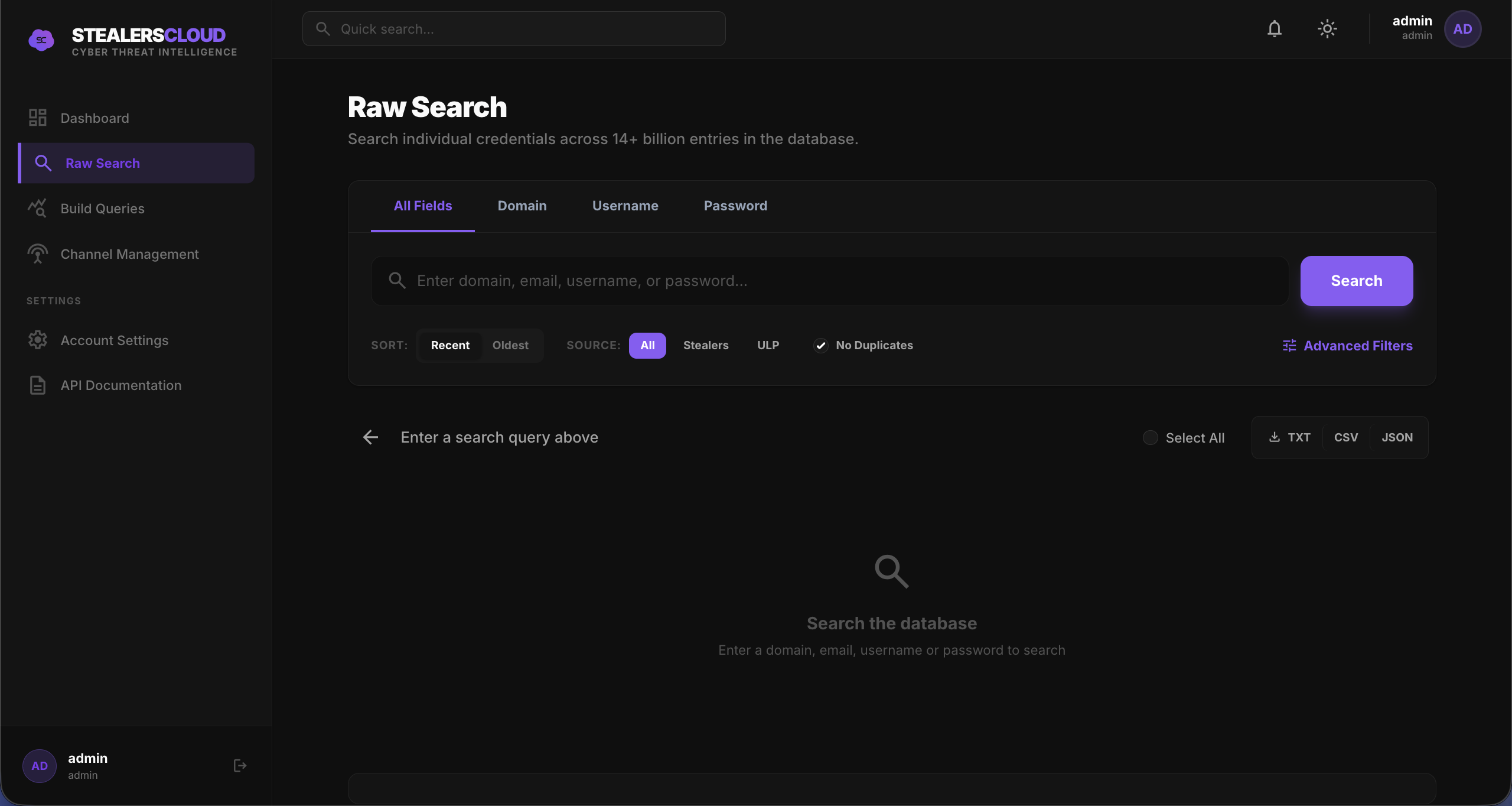 Raw Search Module